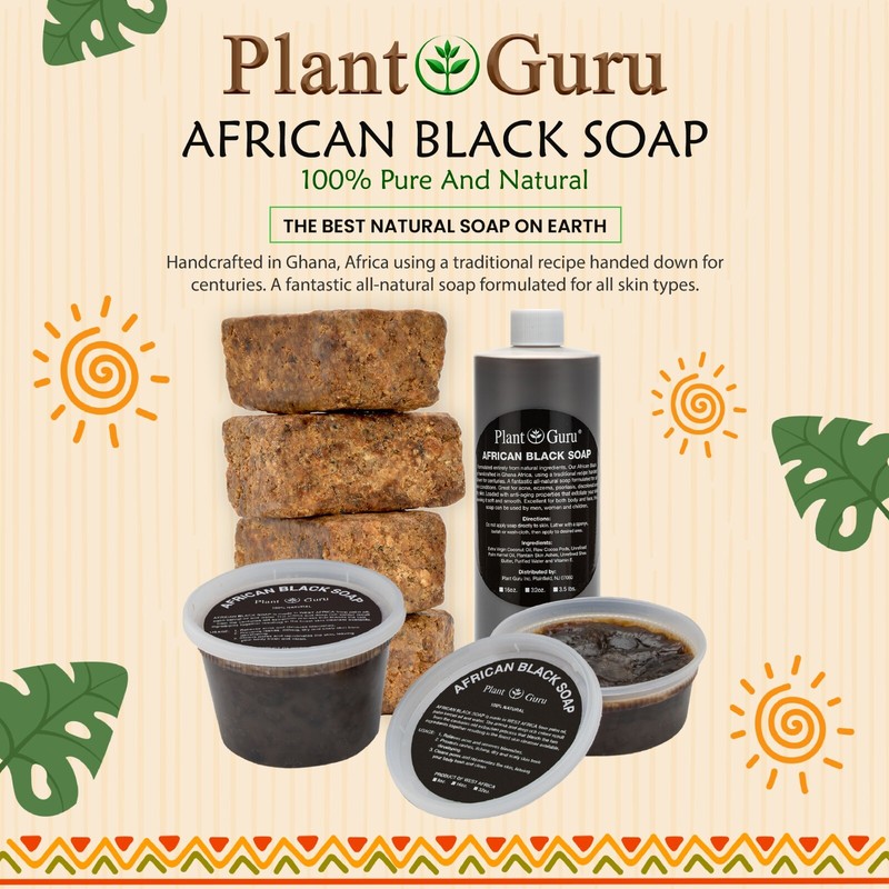 Raw African Black Soap Bar 100% Pure Natural Organic From Ghana Bulk Wholesale gallery
