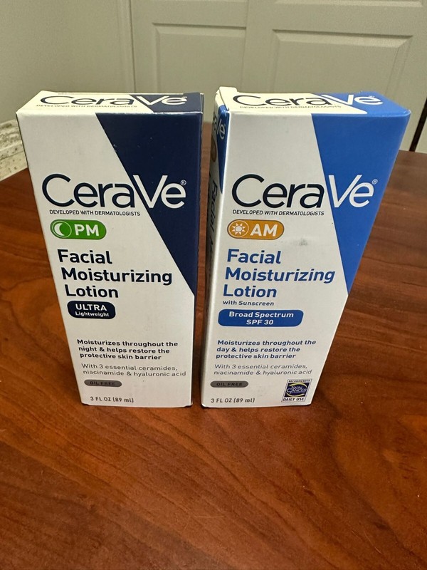 CeraVe AM/PM Facial Moisturizing Lotion Skin Care Set Ultra Lightweight 3oz New gallery
