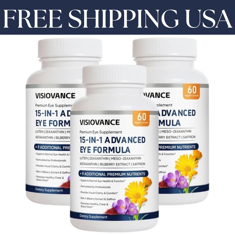 (3 Pack) VisioVance 15 in 1 Advanced Eye Formula - Neurobella Eye Formula USA