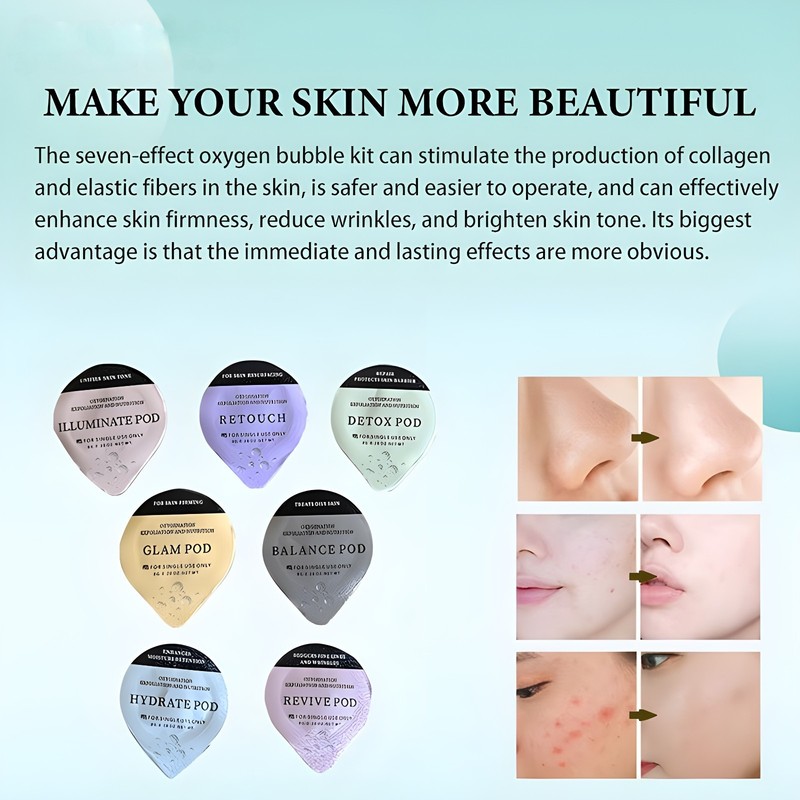 Facial SPA CO2 Bubble Oxygen Beauty Machines & Skin Bright Gel Exfoliat Pods Kit gallery